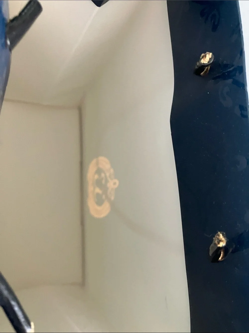Navy Decorative Gift Bag with Gold Rope Handles